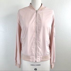 Zara lightweight blush bomber jacket